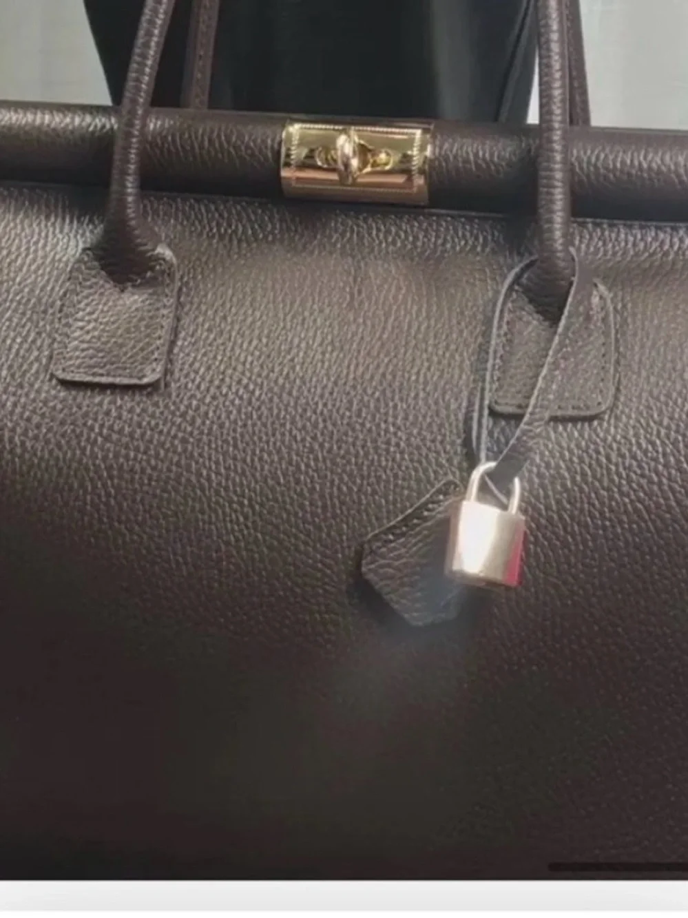 NWOT- Dark Brown Genuine Leather Top Handle Bag - Doubles As A Carryall